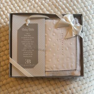 Elegant Baby White Baby Bible with Bow